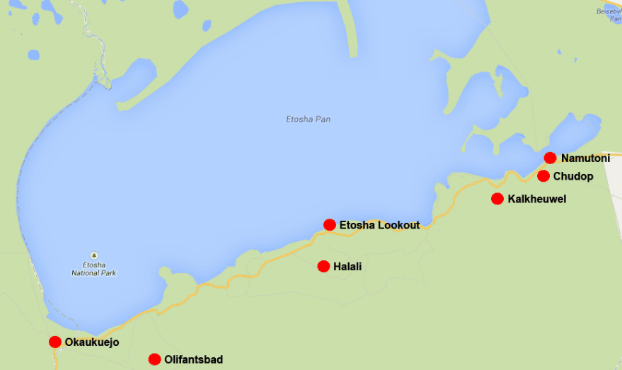 Karte Etosha NP