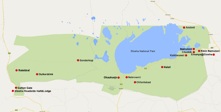 Karte Etosha NP